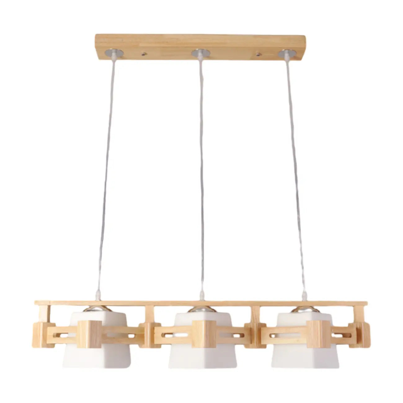 Lampadario a sospensione regolabile grande in legno a LED per isola cucina