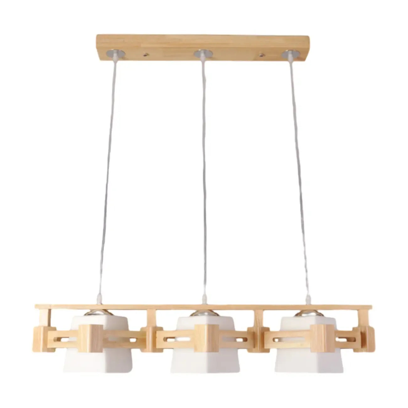 Lampadario a sospensione regolabile grande in legno a LED per isola cucina