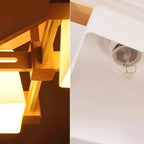 Lampadario a sospensione regolabile grande in legno a LED per isola cucina