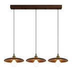 Suspension géométrique en bois de noyer pour îlot de cuisine