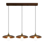 Suspension géométrique en bois de noyer pour îlot de cuisine