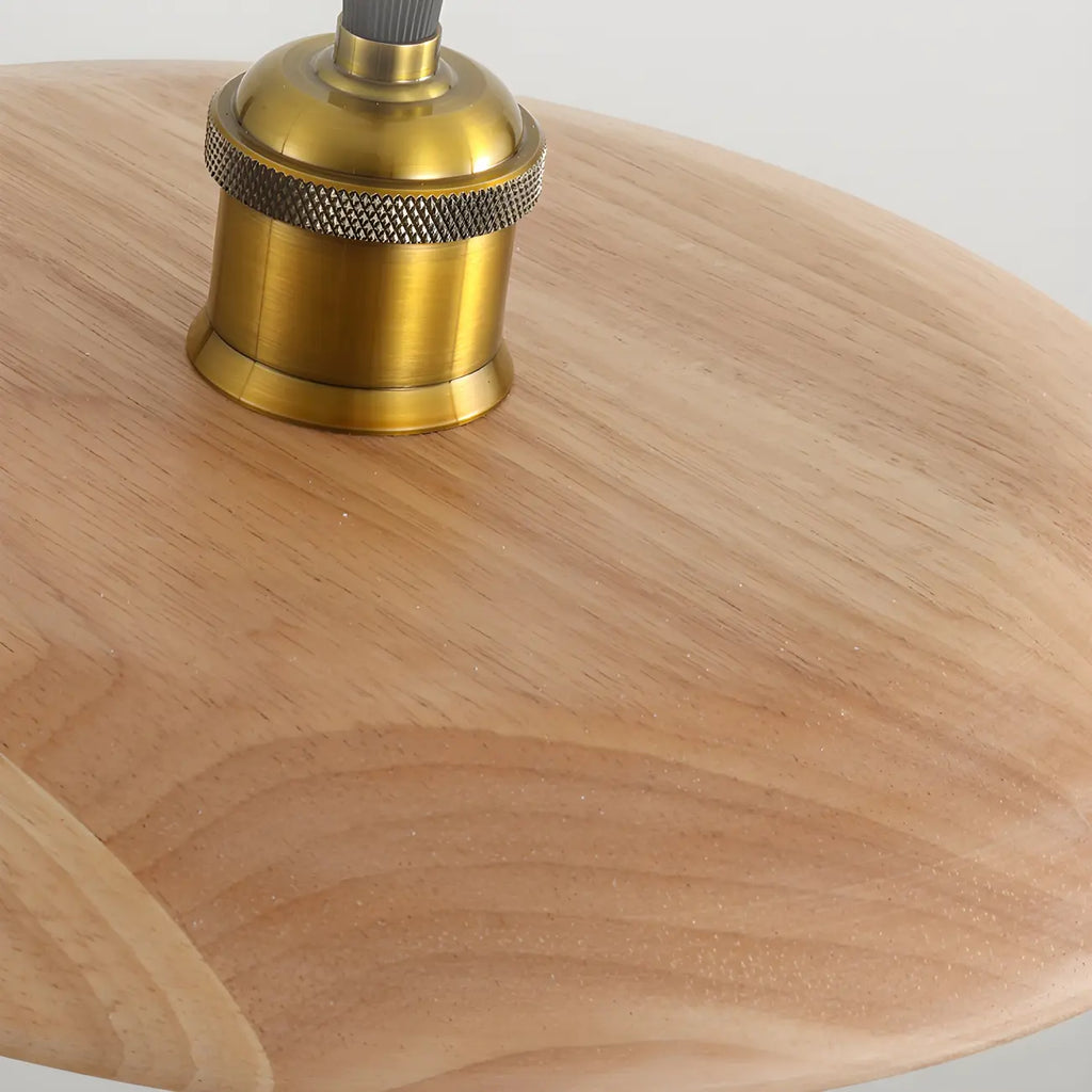 Suspension géométrique en bois de noyer pour îlot de cuisine