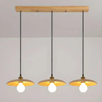 Suspension géométrique en bois de noyer pour îlot de cuisine