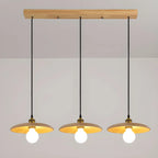 Suspension géométrique en bois de noyer pour îlot de cuisine