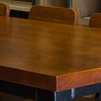 Tables de bar rectangulaires à 4 pieds en bois brun industriel et fer noir