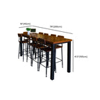 Tables de bar rectangulaires à 4 pieds en bois brun industriel et fer noir