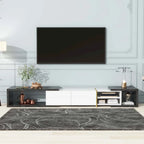 Meuble TV Extensible avec 2 Tiroirs et 4 Étagères