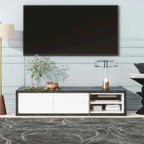 Meuble TV Extensible avec 2 Tiroirs et 4 Étagères