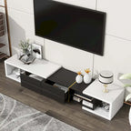 Meuble TV Extensible avec 2 Tiroirs et 4 Étagères