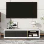 Meuble TV Extensible avec 2 Tiroirs et 4 Étagères