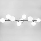 Lampada da bagno moderna a 5 luci in resina bianca con globi