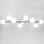 Lampada da bagno moderna a 5 luci in resina bianca con globi