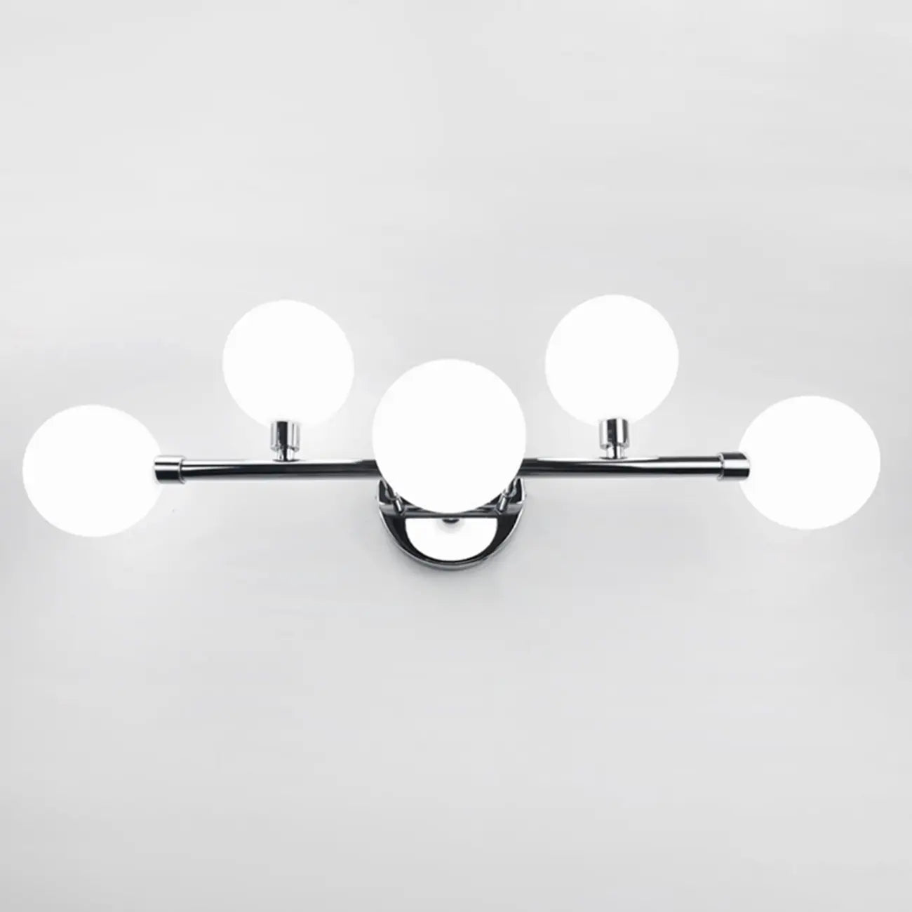 Lampada da bagno moderna a 5 luci in resina bianca con globi