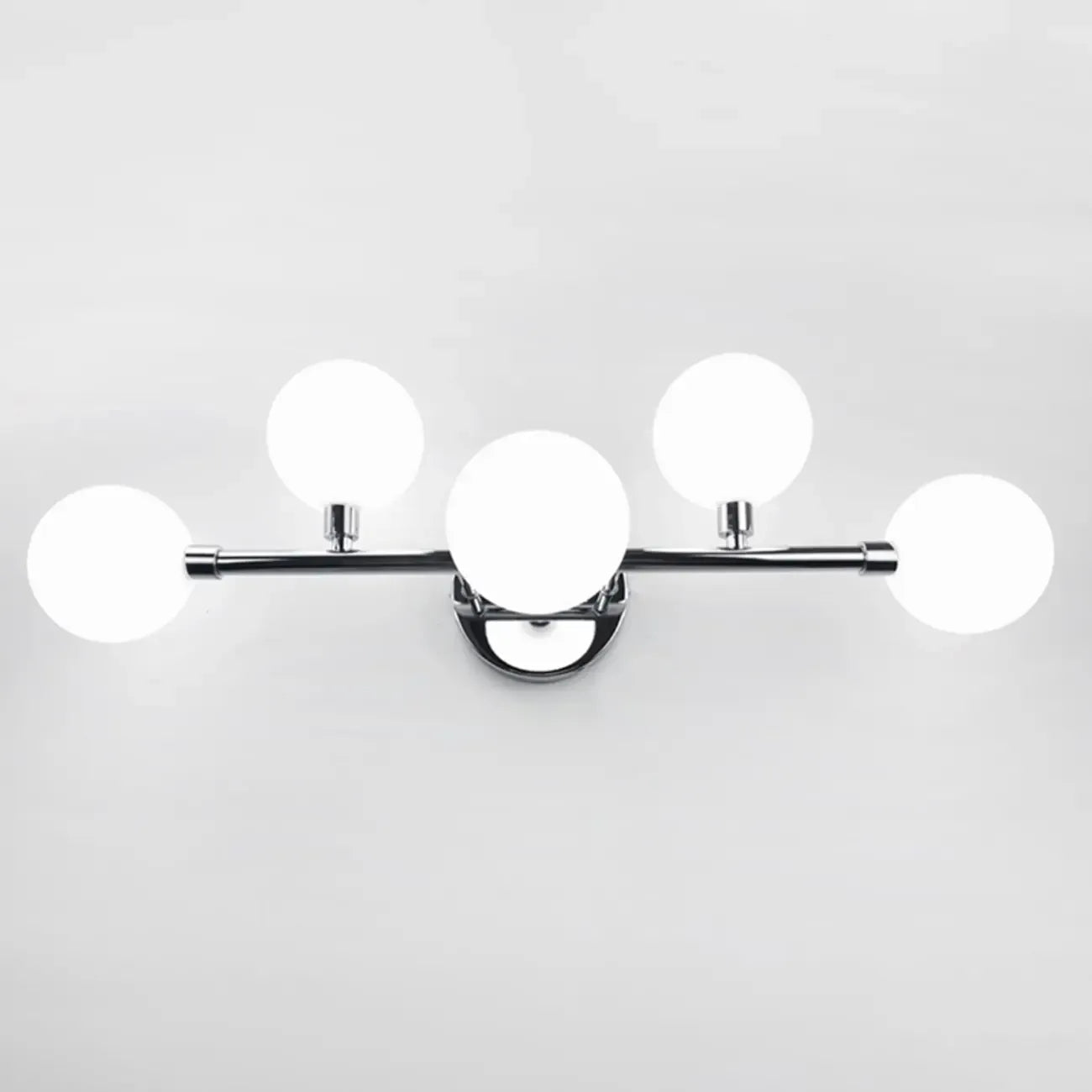 Lampada da bagno moderna a 5 luci in resina bianca con globi