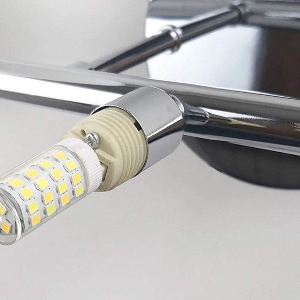 Lampada da bagno moderna a 5 luci in resina bianca con globi
