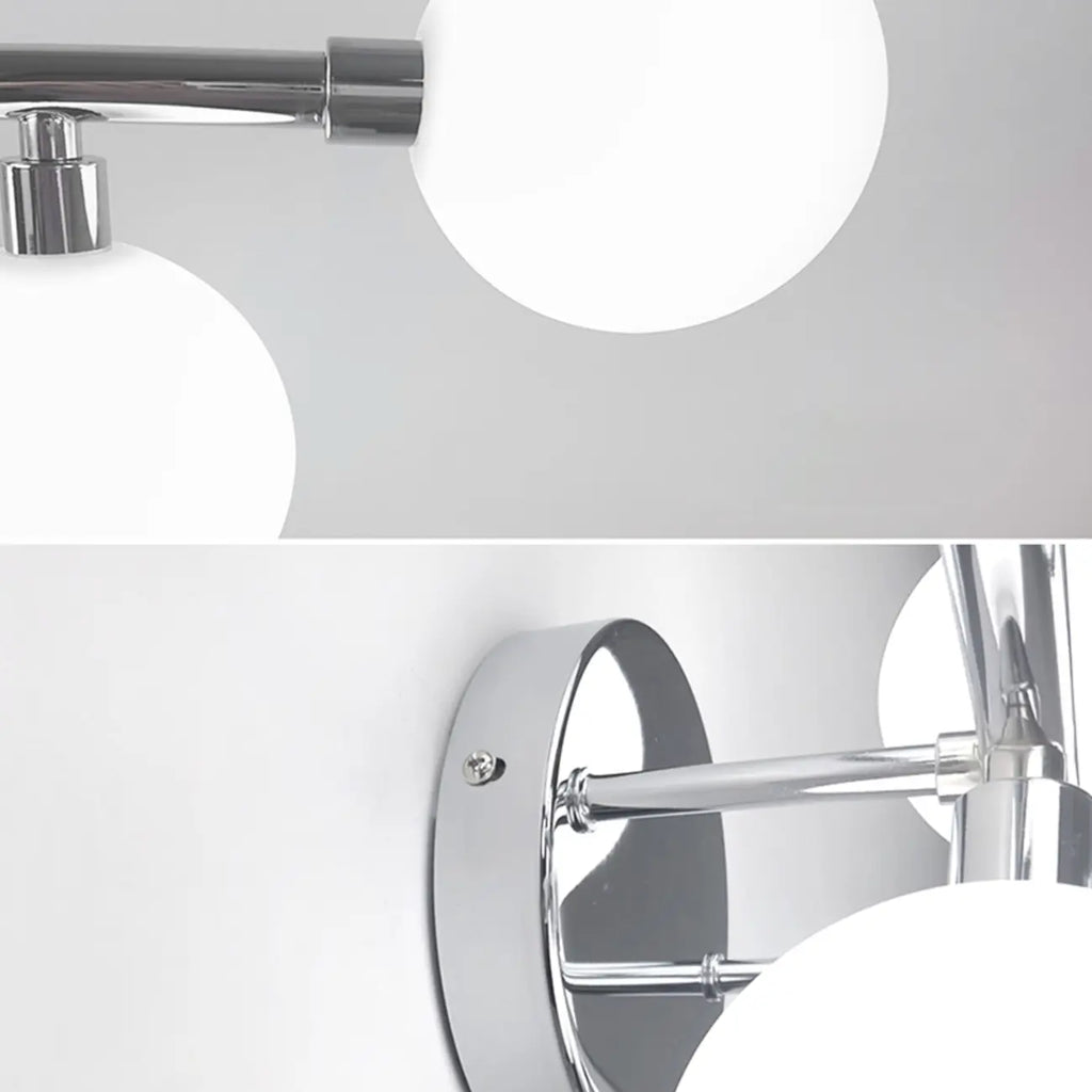 Lampada da bagno moderna a 5 luci in resina bianca con globi