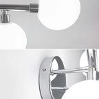 Lampada da bagno moderna a 5 luci in resina bianca con globi
