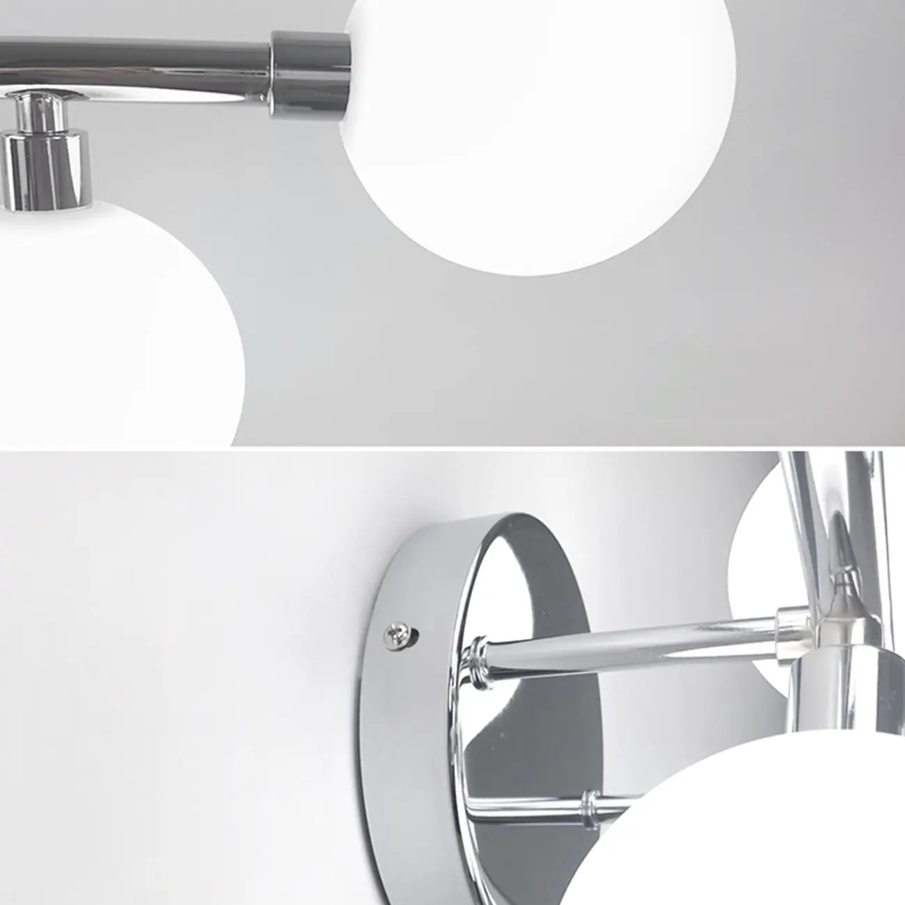 Lampada da bagno moderna a 5 luci in resina bianca con globi