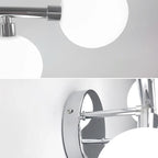 Lampada da bagno moderna a 5 luci in resina bianca con globi