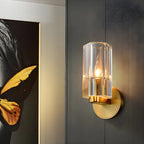 Mini applique murale cylindrique en cristal doré, moderne et élégante