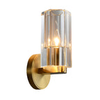 Mini applique murale cylindrique en cristal doré, moderne et élégante