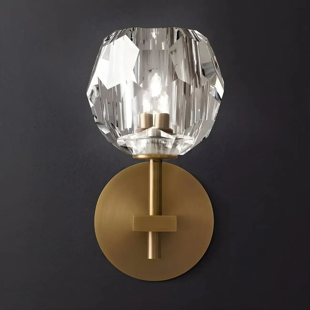 Applique murale moderne en cristal doré pour salle de bain