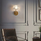 Applique murale moderne en cristal doré pour salle de bain