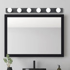 Moderna applique da bagno con globo in metallo dritto, nera