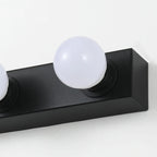 Moderna applique da bagno con globo in metallo dritto, nera