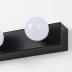 Moderna applique da bagno con globo in metallo dritto, nera