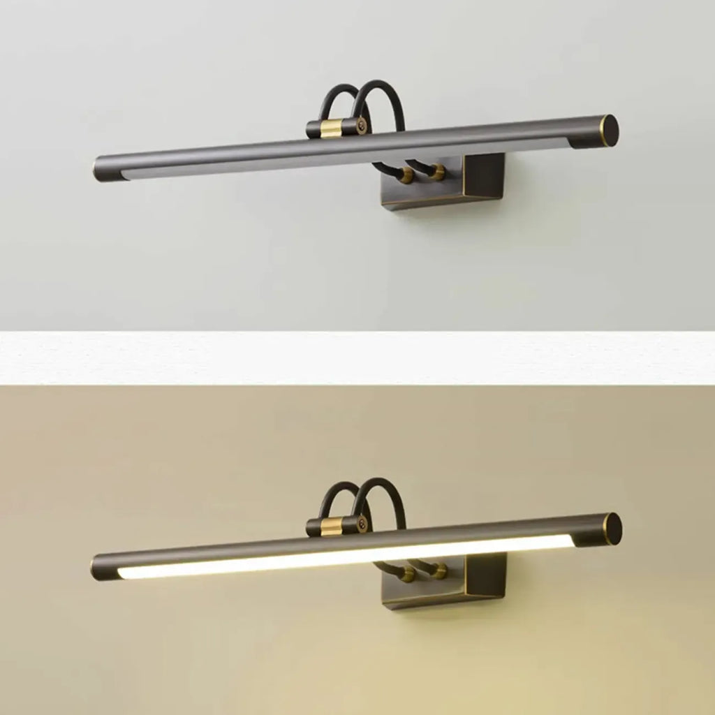 Applique murale classique en tube métallique avec LED intégrée pour salle de bain