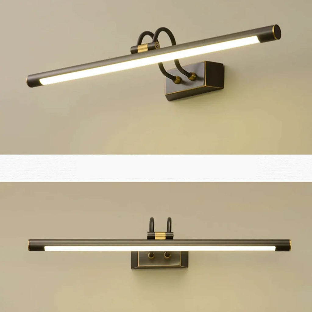 Applique murale classique en tube métallique avec LED intégrée pour salle de bain