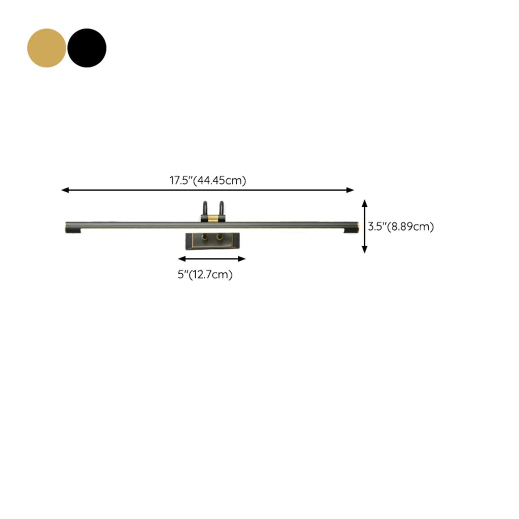 Applique murale classique en tube métallique avec LED intégrée pour salle de bain