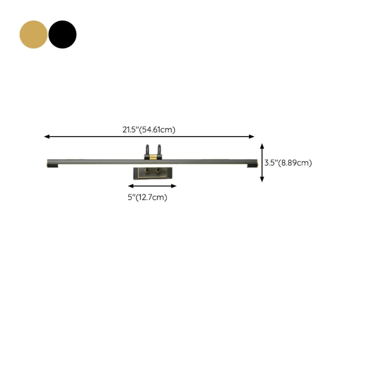 Applique murale classique en tube métallique avec LED intégrée pour salle de bain