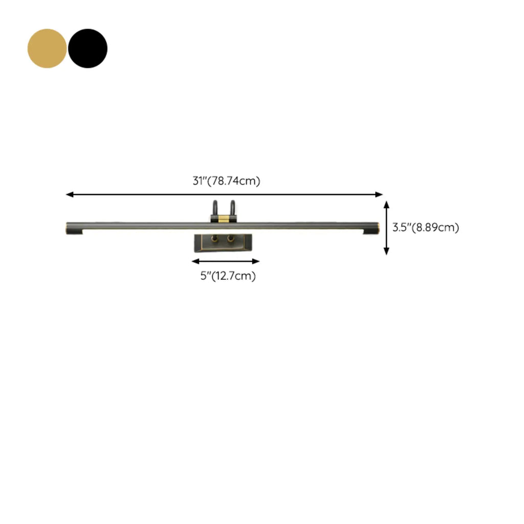 Applique murale classique en tube métallique avec LED intégrée pour salle de bain