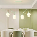 Suspension moderne en verre vert de grande taille pour îlot de cuisine