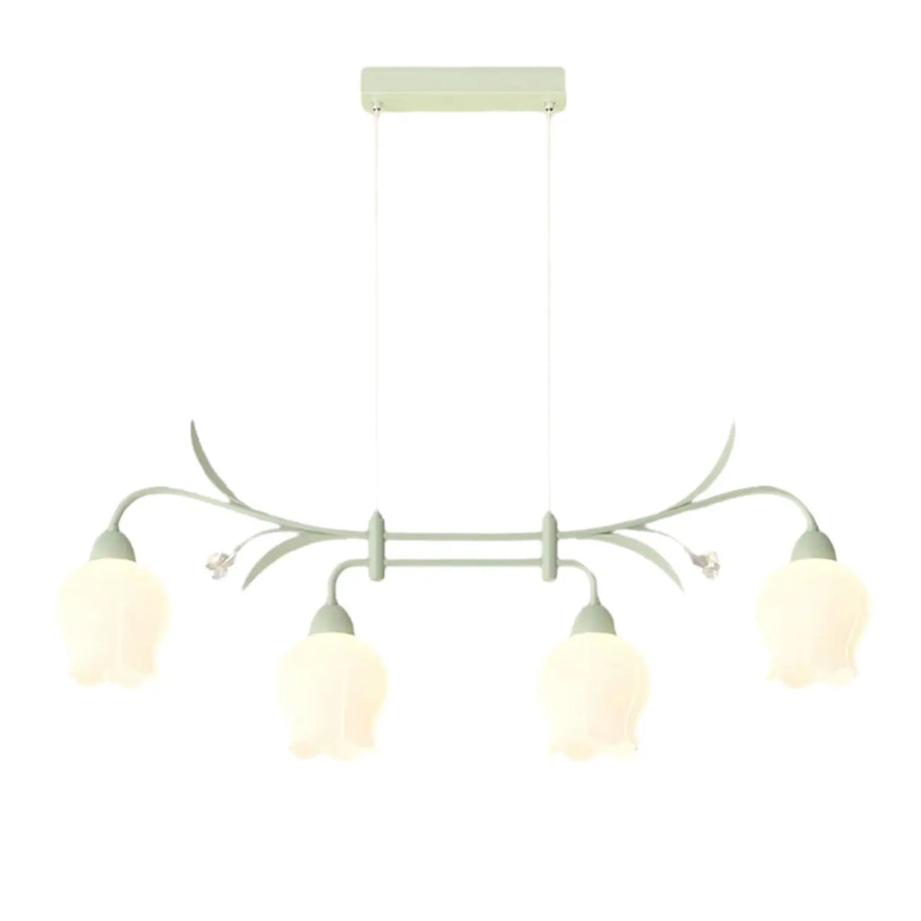 Suspension moderne en verre vert de grande taille pour îlot de cuisine