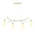 Suspension moderne en verre vert de grande taille pour îlot de cuisine