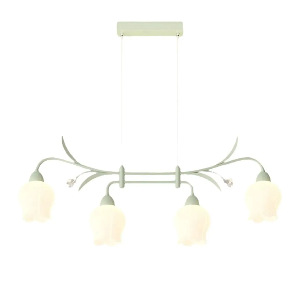 Suspension moderne en verre vert de grande taille pour îlot de cuisine