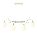 Suspension moderne en verre vert de grande taille pour îlot de cuisine