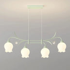 Suspension moderne en verre vert de grande taille pour îlot de cuisine