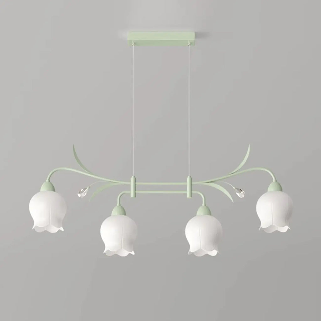 Suspension moderne en verre vert de grande taille pour îlot de cuisine