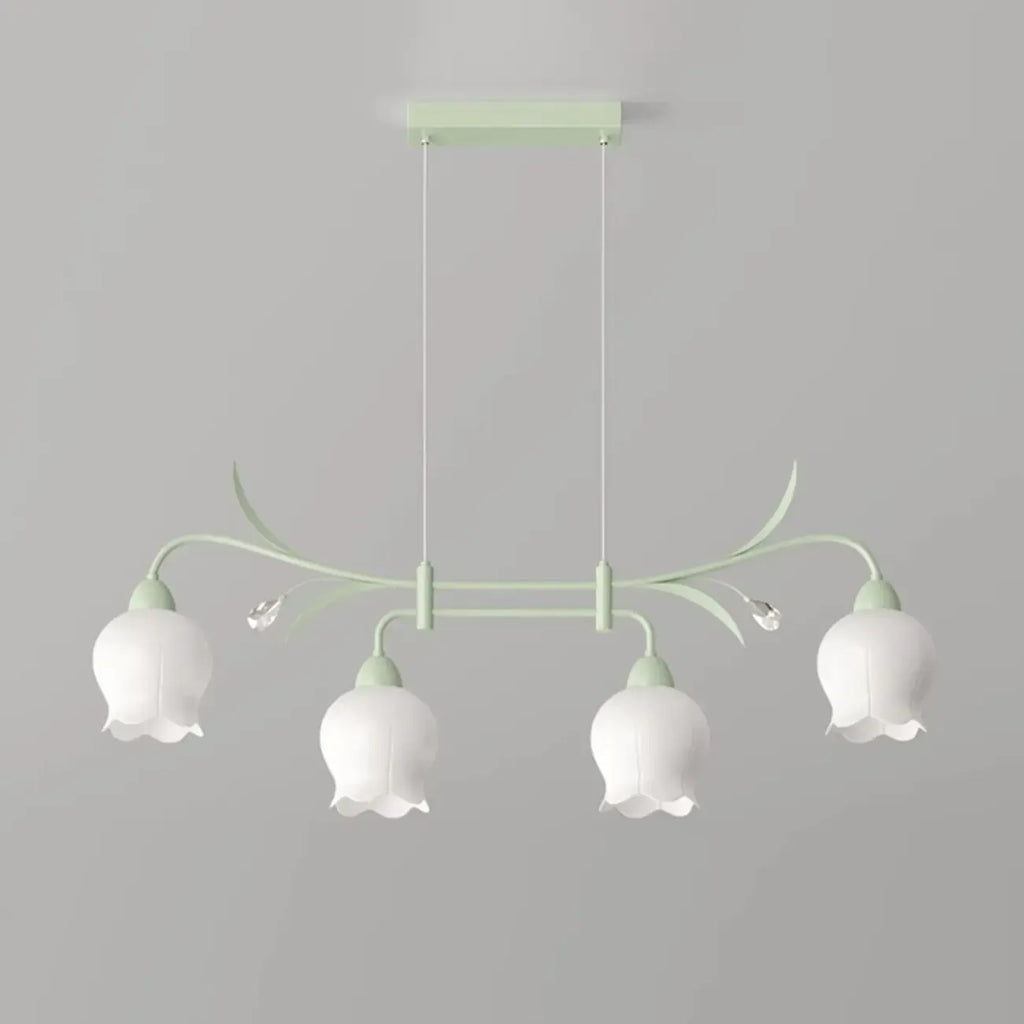 Suspension moderne en verre vert de grande taille pour îlot de cuisine
