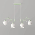 Suspension moderne en verre vert de grande taille pour îlot de cuisine