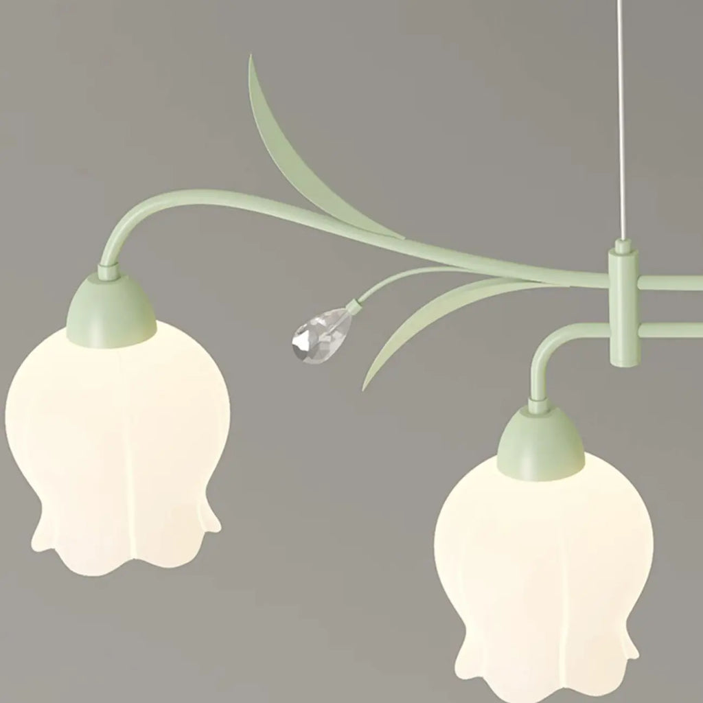 Suspension moderne en verre vert de grande taille pour îlot de cuisine