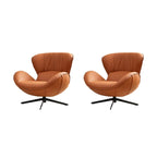 Fauteuil pivotant moderne en similicuir orange