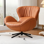 Fauteuil pivotant moderne en similicuir orange