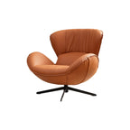 Fauteuil pivotant moderne en similicuir orange