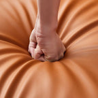 Fauteuil pivotant moderne en similicuir orange