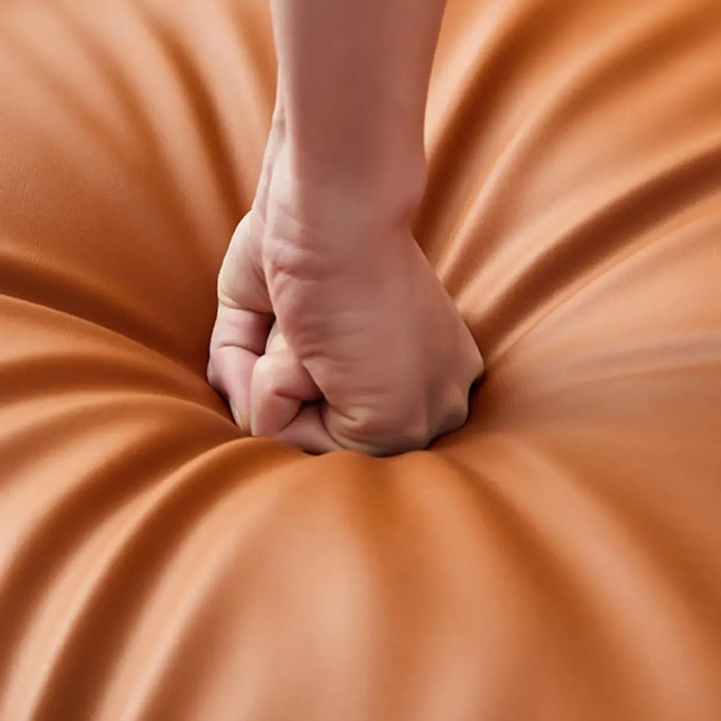 Fauteuil pivotant moderne en similicuir orange